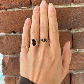 Vintage Triple Smoky ring | 9K